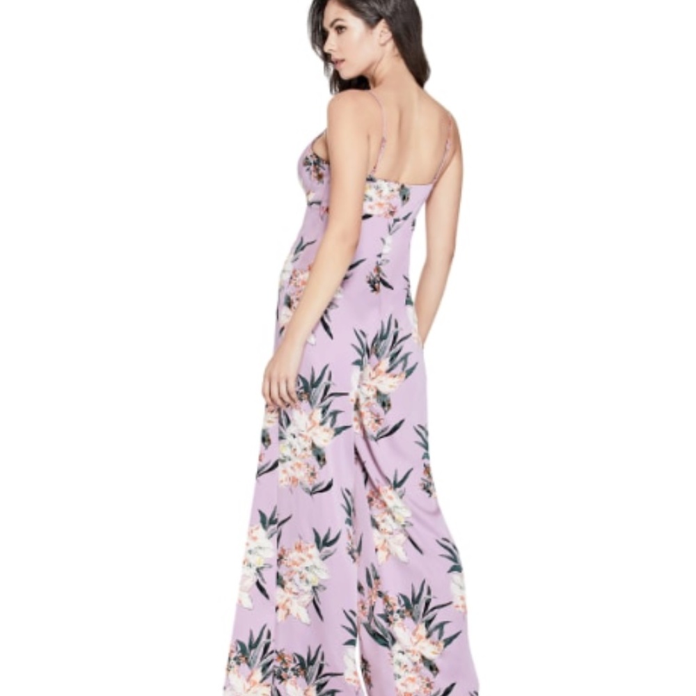 Guess LEIGH FLORAL JUMPSUIT Lavender size 10 - Picture 3 of 14